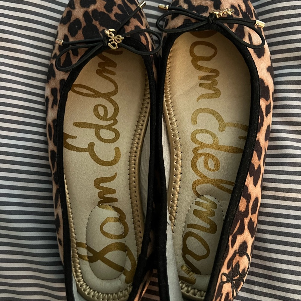 Sam Edelman Brown and Black Animal Print Flats